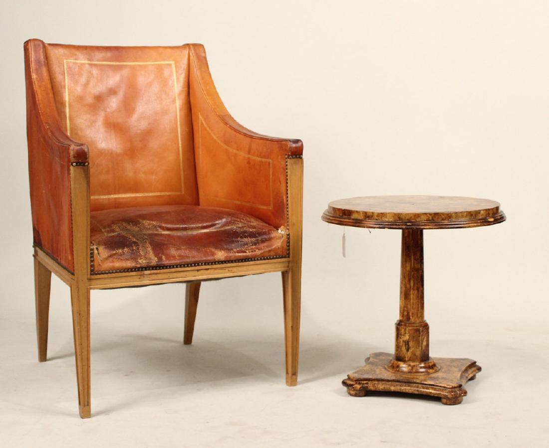 Neoclassical Style Leather Armchair (1 of 10)
