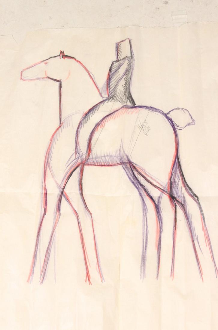 Study Drawing on Paper, Man on Horse (1 of 4)