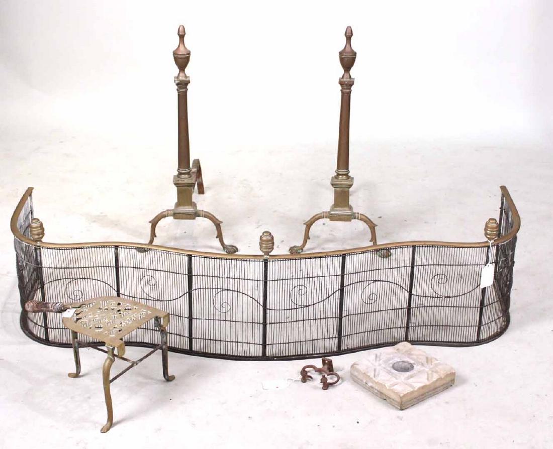 A Pair of Federal Cast Brass Andirons (1 of 6)