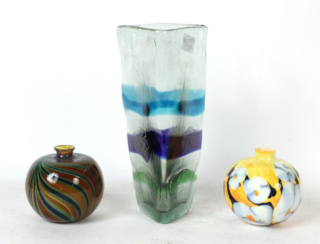 Three Hand Blown Art Glass Vases (1 of 7)