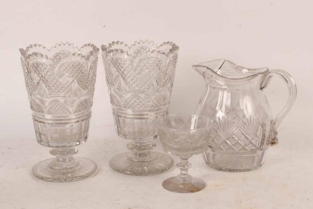 Pair of Blown and Cut Celery Vases (1 of 4)