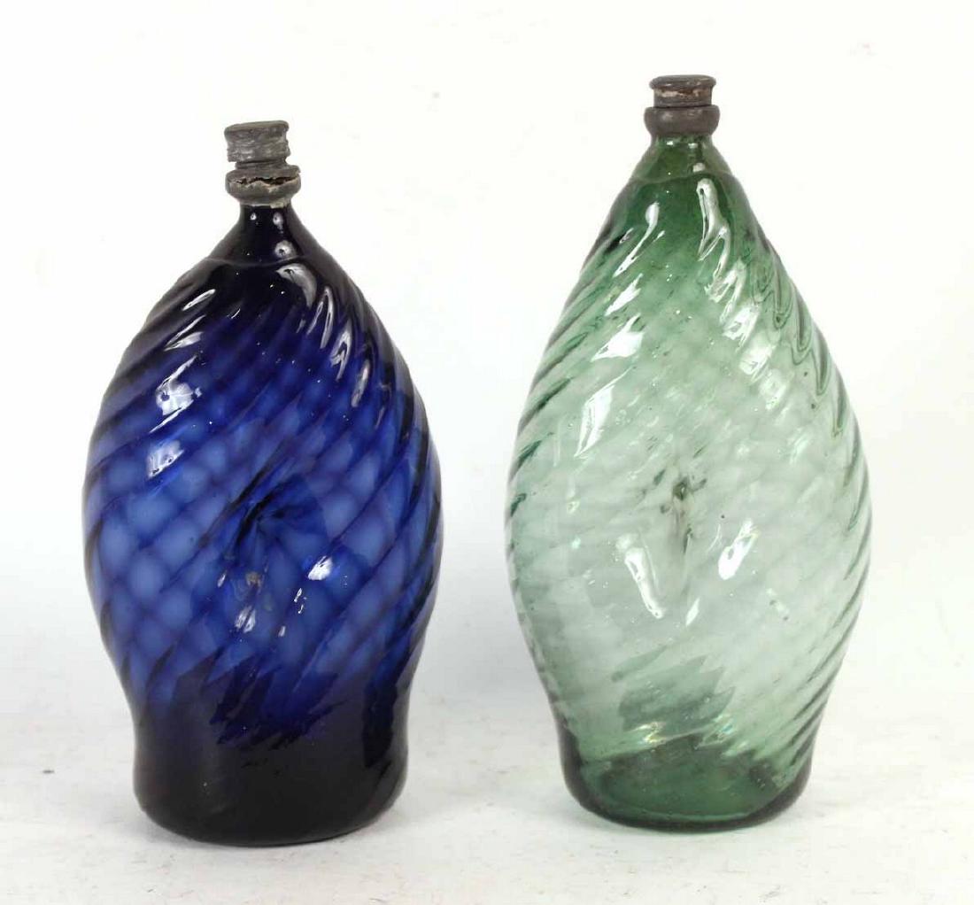 Two Blown and Pinched Bottles, 18thC. (1 of 5)