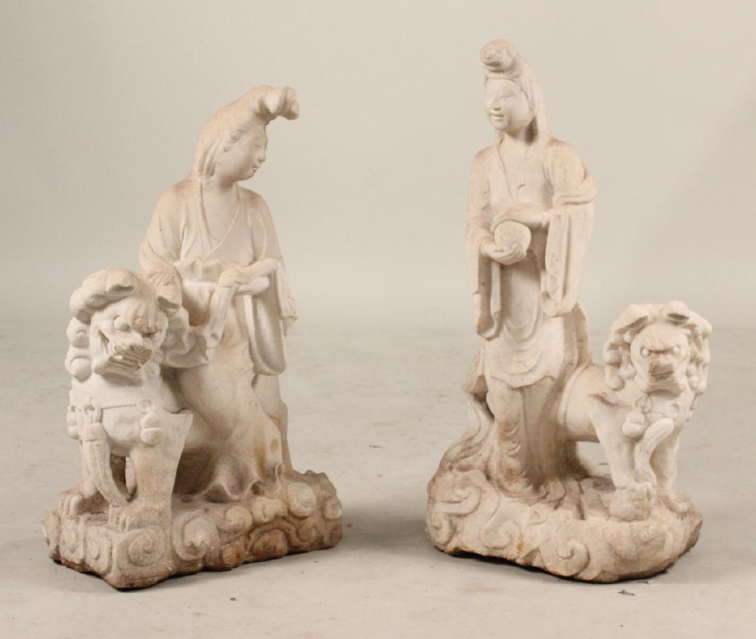 Two Carved Stone Figural Sculptures (1 of 7)