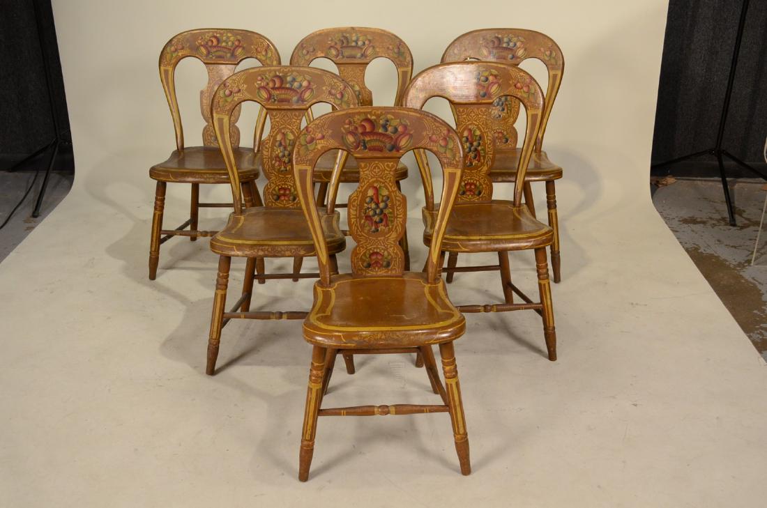 Six Empire and Stenciled Fancy Chairs: Mid-Atlantic States, 19th C. 34 3/4"h By descent from the Estate of Robert Weeks DeForest and Emily Johnson DeForest.