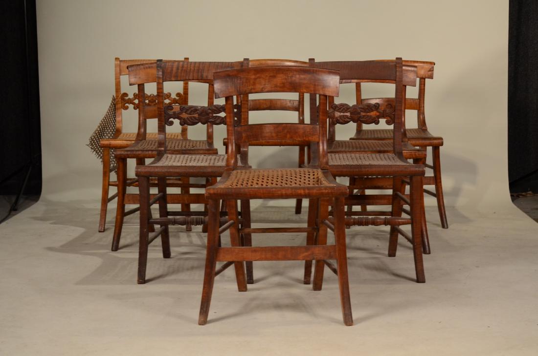 Five Neoclassical Maple Cane Seat Chairs (1 of 4)
