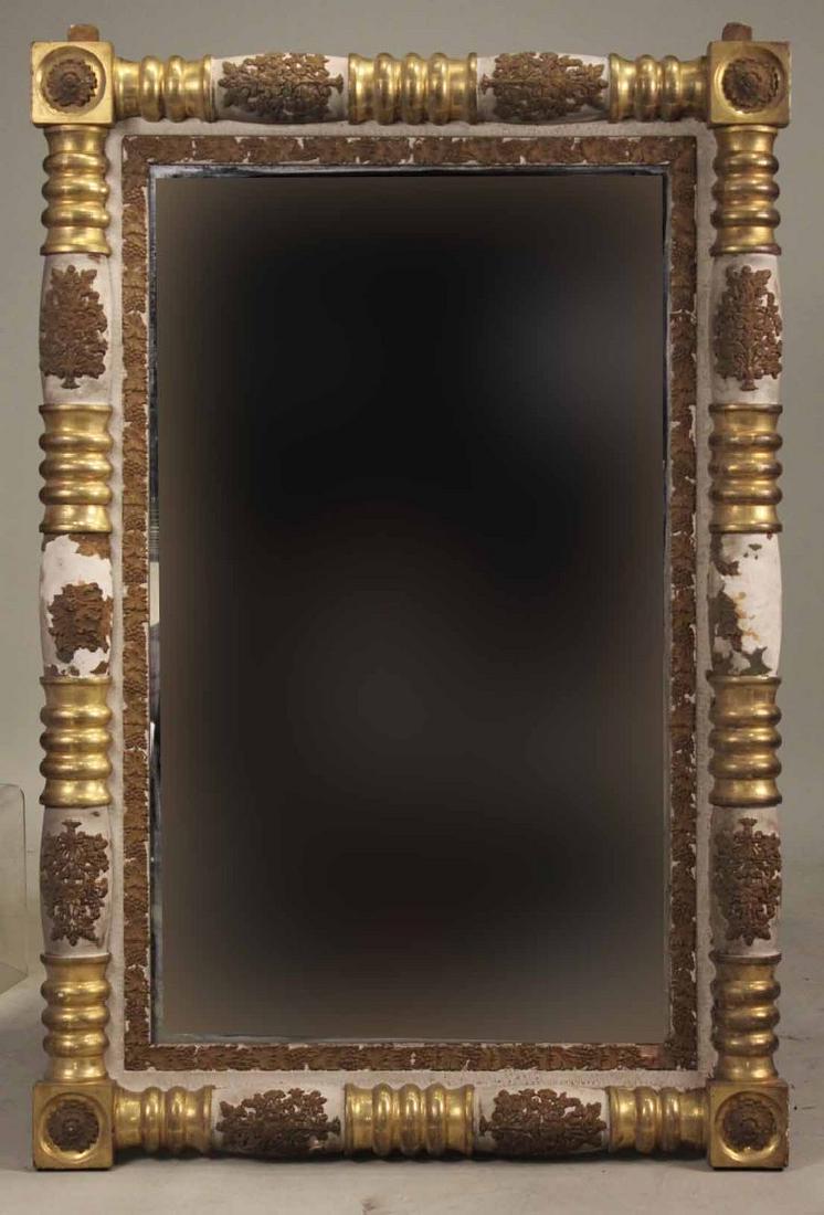 White-Painted and Parcel-Gilt Looking Glass: American, Possibly New York, 1820-1840. 39 3/4"h x 5'w By descent from the Estate of Robert Weeks DeForest and Emily Johnson DeForest.
