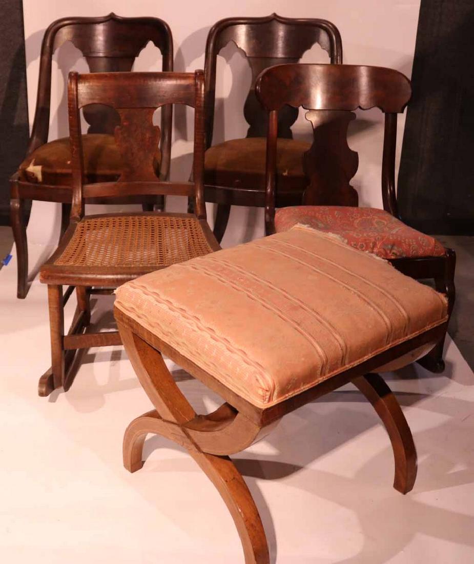 Pair of Neoclassical Mahogany Gondola Chairs (1 of 1)