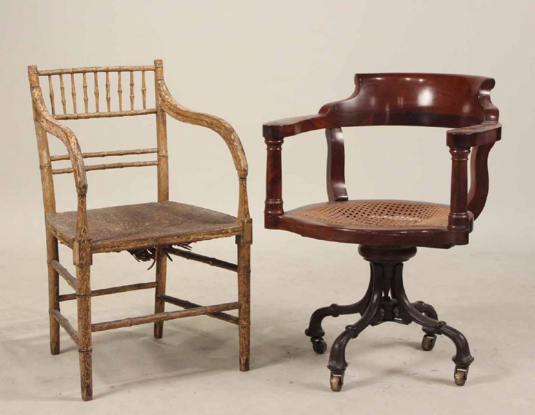 Federal Paint-Decorated Rush Seat Armchair (1 of 5)