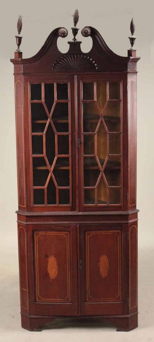 Federal Style Inlaid Mahogany Corner Cupboard (1 of 7)