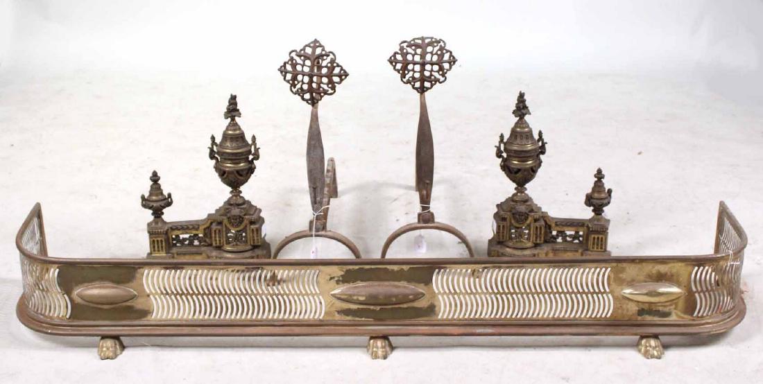 Pair of Arts and Crafts Brass Andirons (1 of 4)