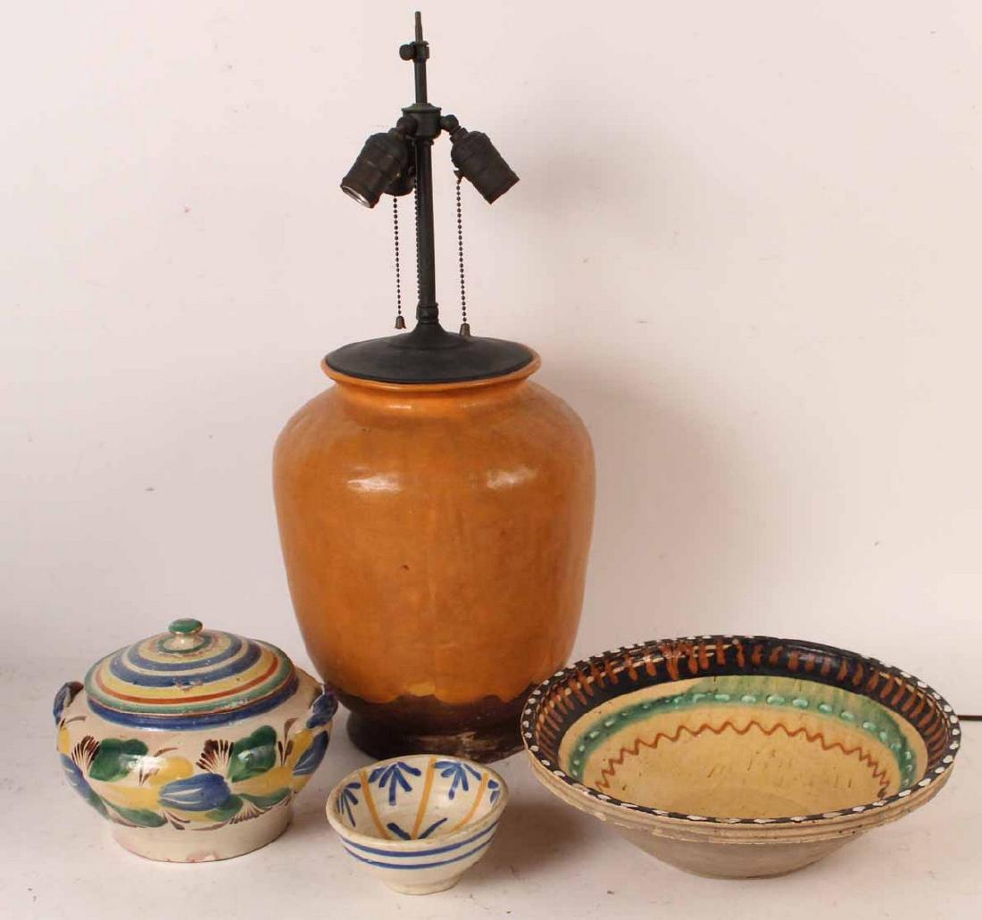 Four Pieces of Glazed Earthenware (1 of 6)