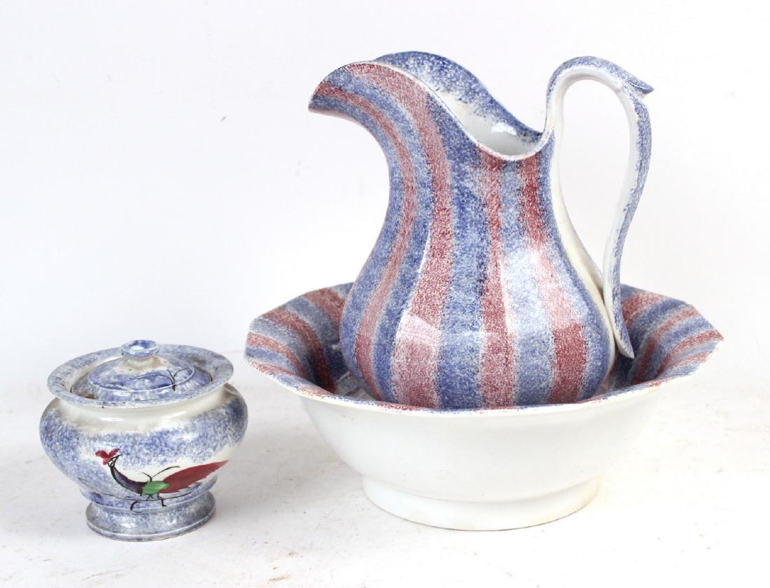 Spatterware Porcelain Pitcher and Wash Basin (1 of 3)