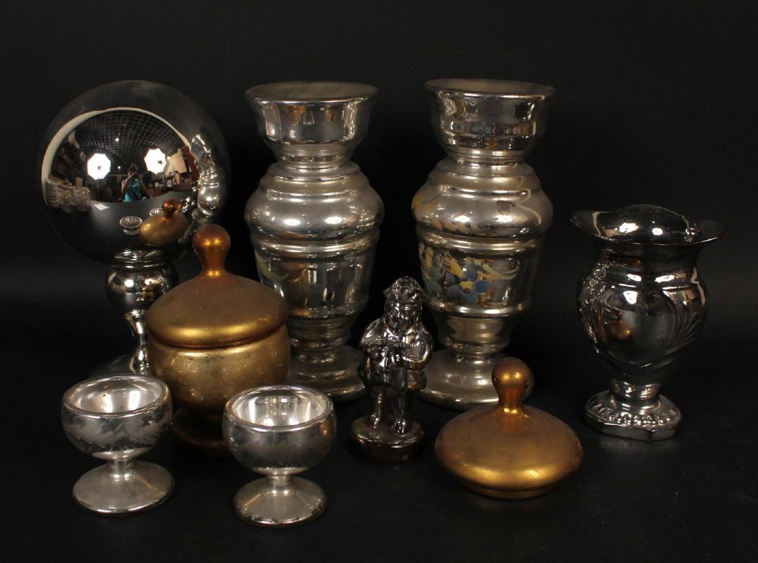 Five Silver Mercury Glass Table Articles (1 of 5)