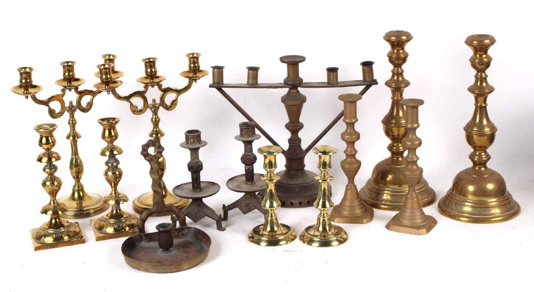 Group of Brass Candlesticks (1 of 6)