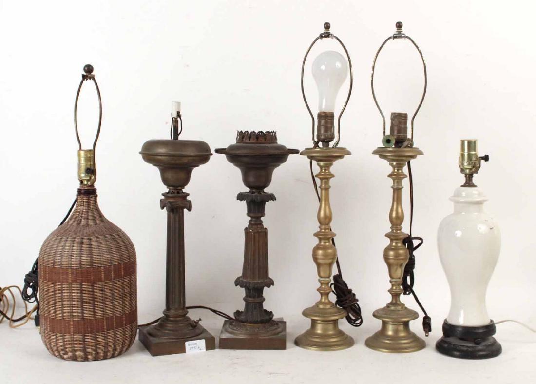 Pair of Neoclassical Gilt Metal Fluid Lamps (1 of 7)