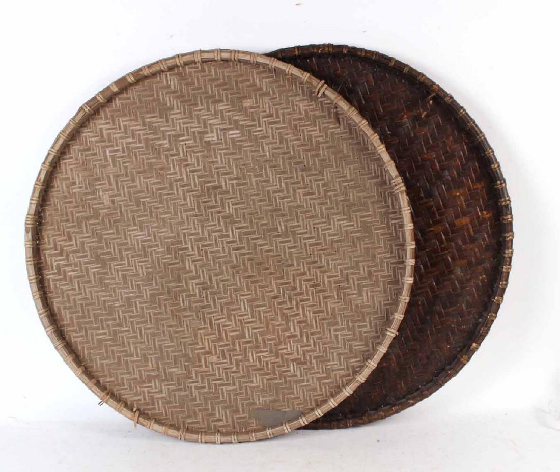 Two Impressive Woven Basket Trays (1 of 3)