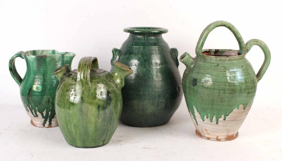 Four Polychrome-Decorated Redware Vessels (1 of 5)