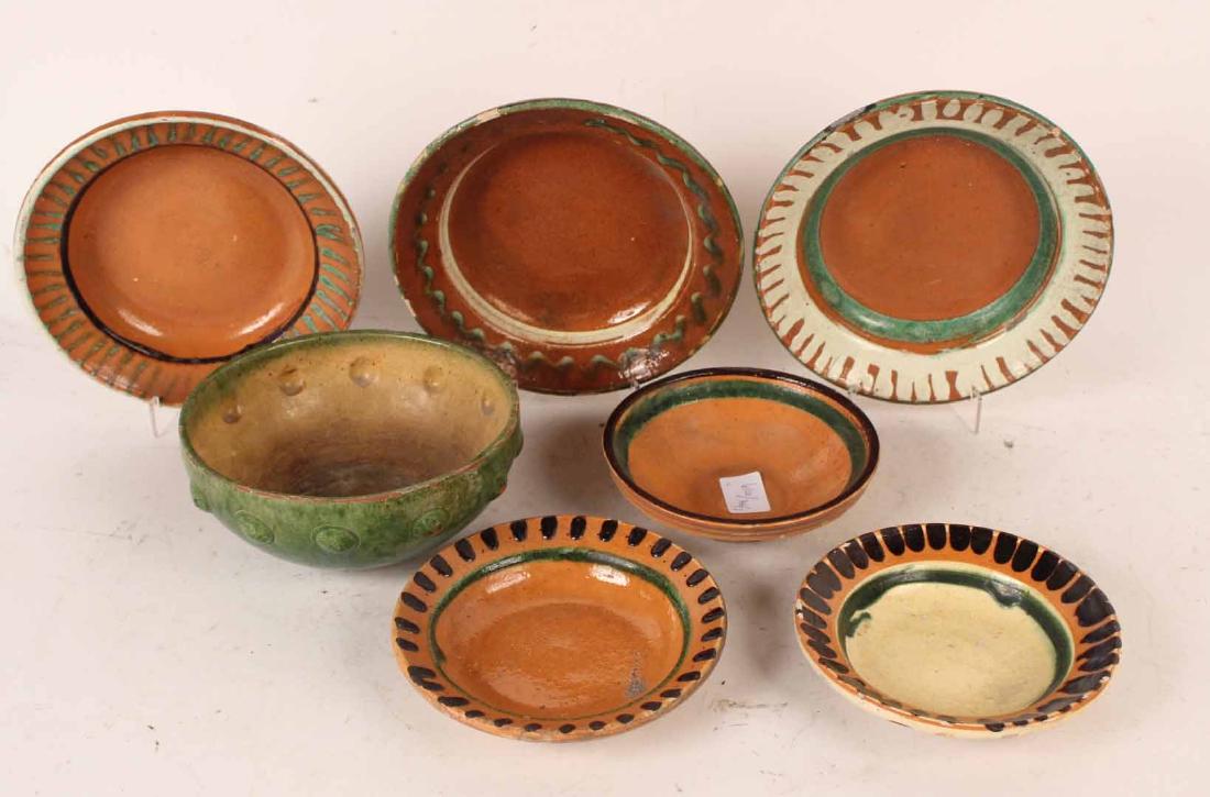 Group of Slip-Decorated Redware Bowls (1 of 4)