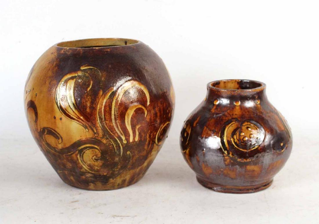 Two Brown Glazed Redware Vases (1 of 6)