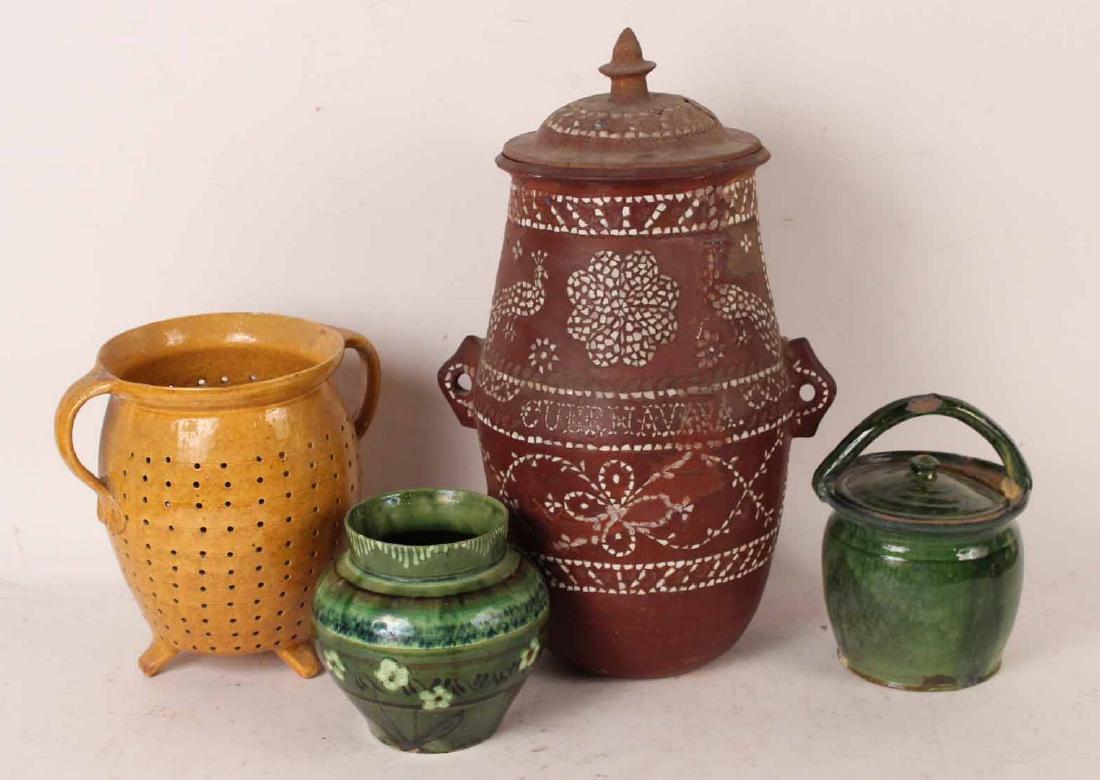 An Ochre-Glazed Earthenware Colander (1 of 5)