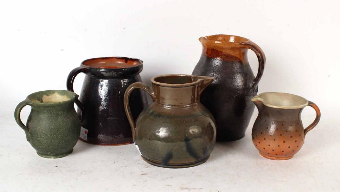 Group of Glazed Earthenware Pitchers (1 of 4)