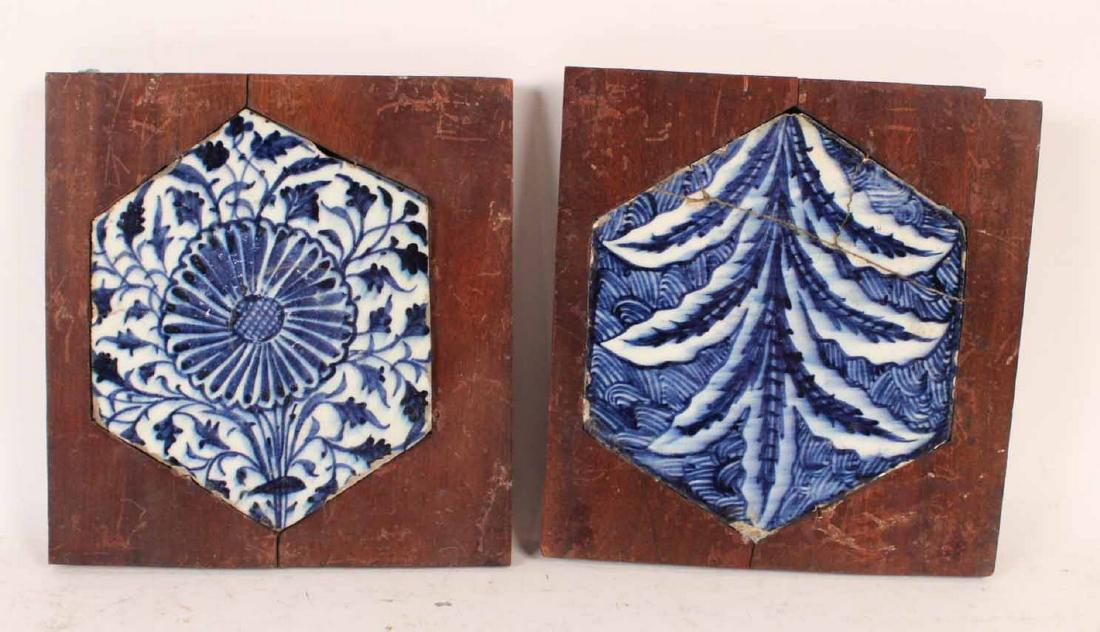 Two Talavera Faience Blue and White Tiles (1 of 3)