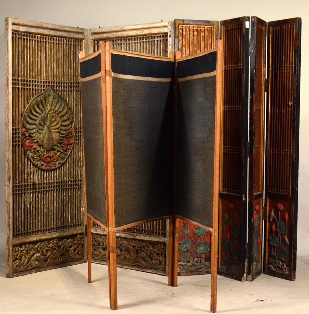 Two Asian Polychrome Carved Screens (1 of 7)