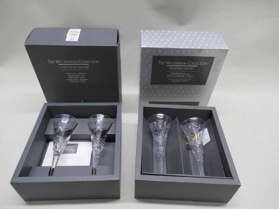 FOUR WATERFORD CRYSTAL TOASTING FLUTES (1 of 3)