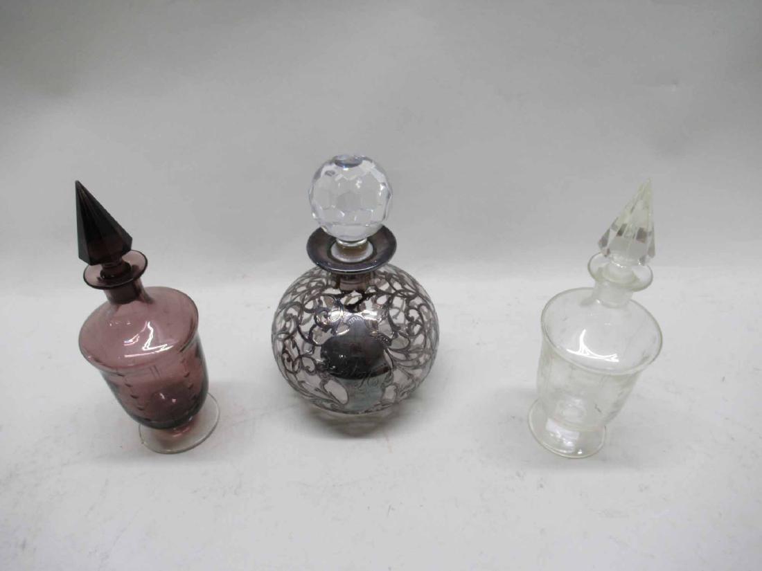 SILVER OVERLAY DECANTER WITH STOPPER (1 of 5)