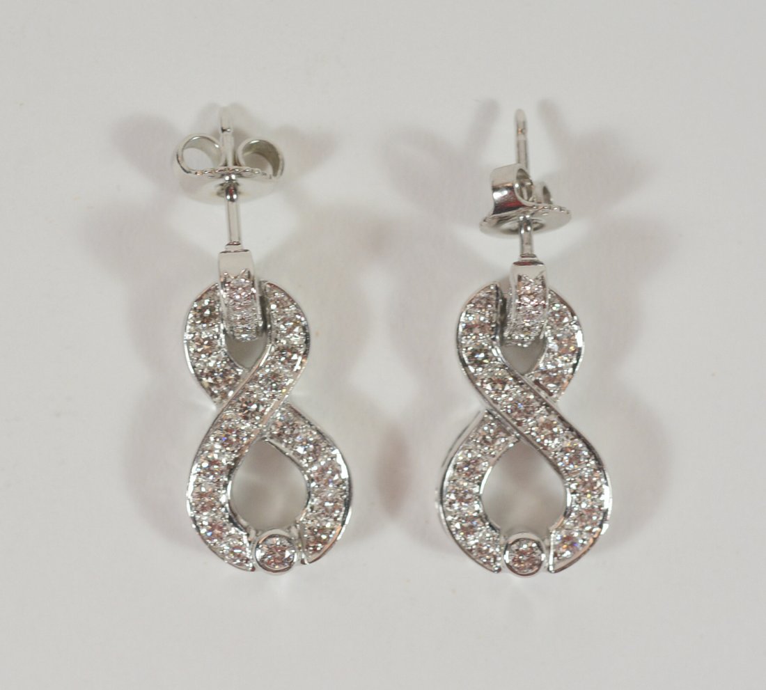 Pair of Platinum & Diamond Drop Earrings (1 of 3)