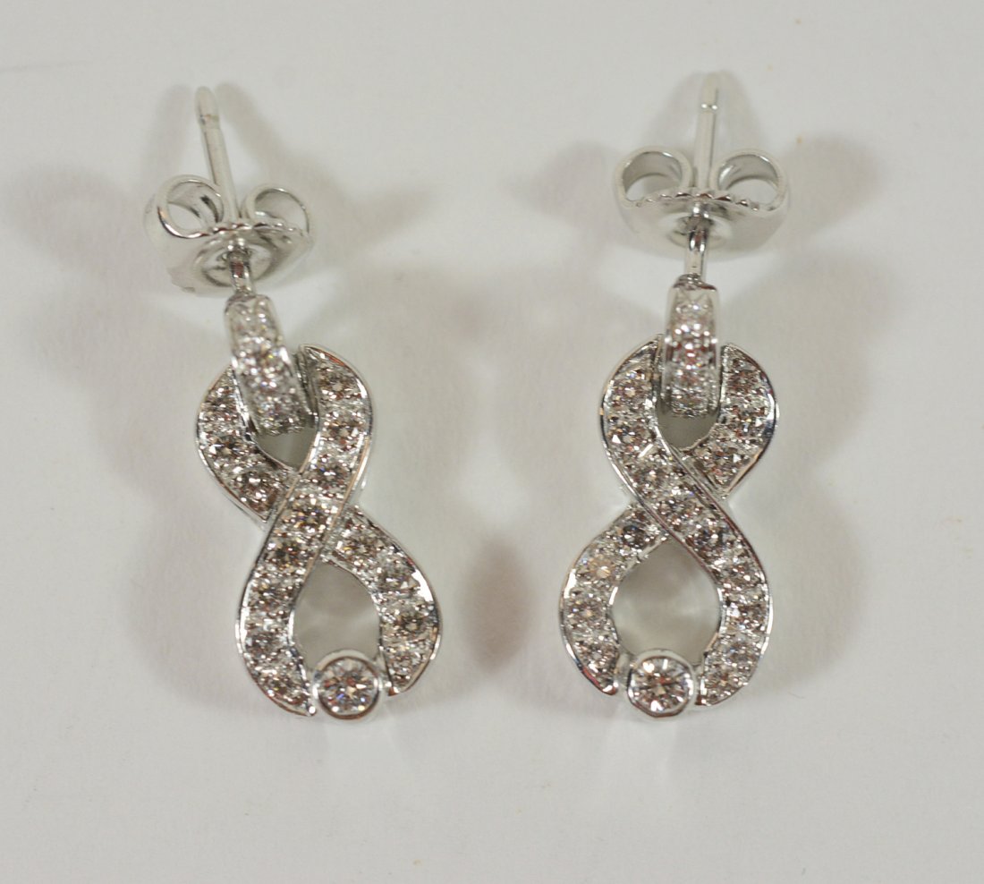 Pair of Platinum & Diamond Drop Earrings (1 of 2)