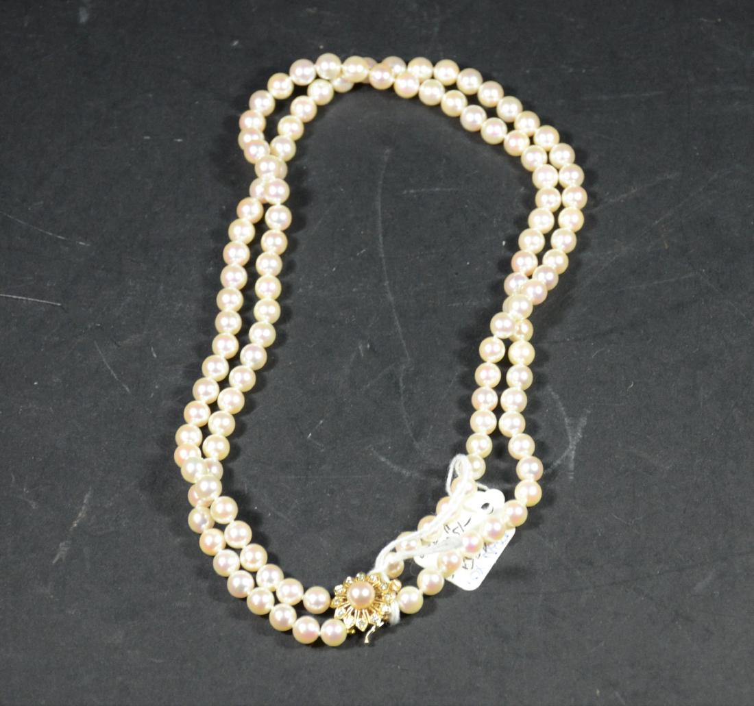 Double Strand Cultured Pearl Necklace (1 of 3)
