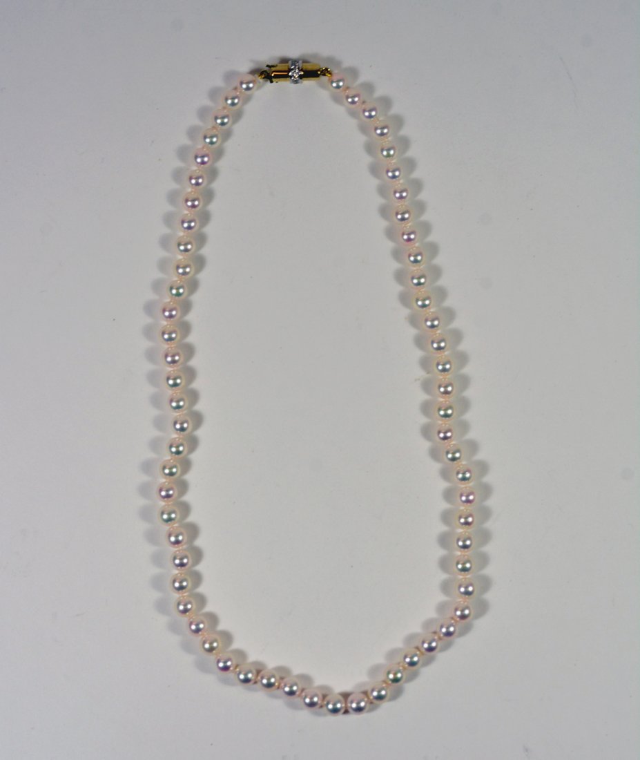 Gem Quality Akoya Pearl Necklace (1 of 3)