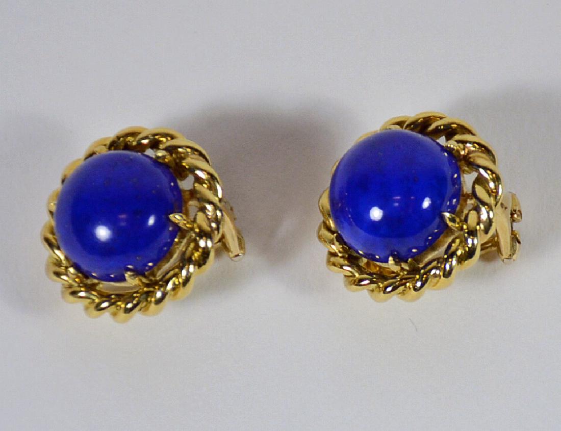Pair of 18K Yellow Gold Lapis Lazuli (1 of 4)