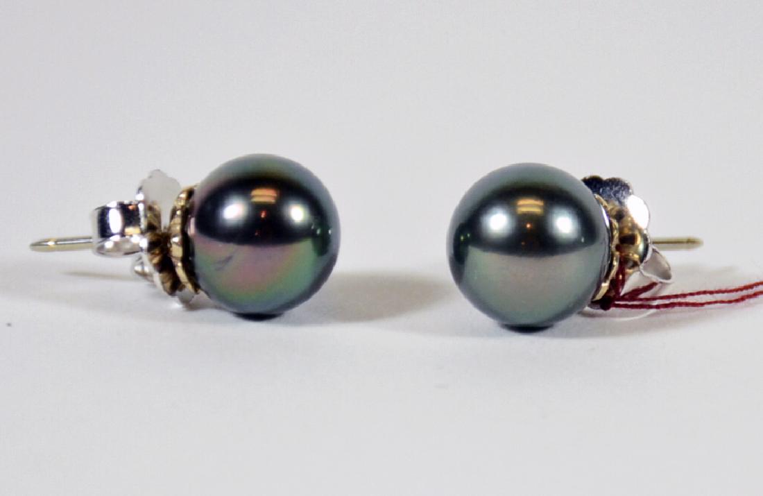 Pair of Black Tahitian Pearl Earrings (1 of 2)
