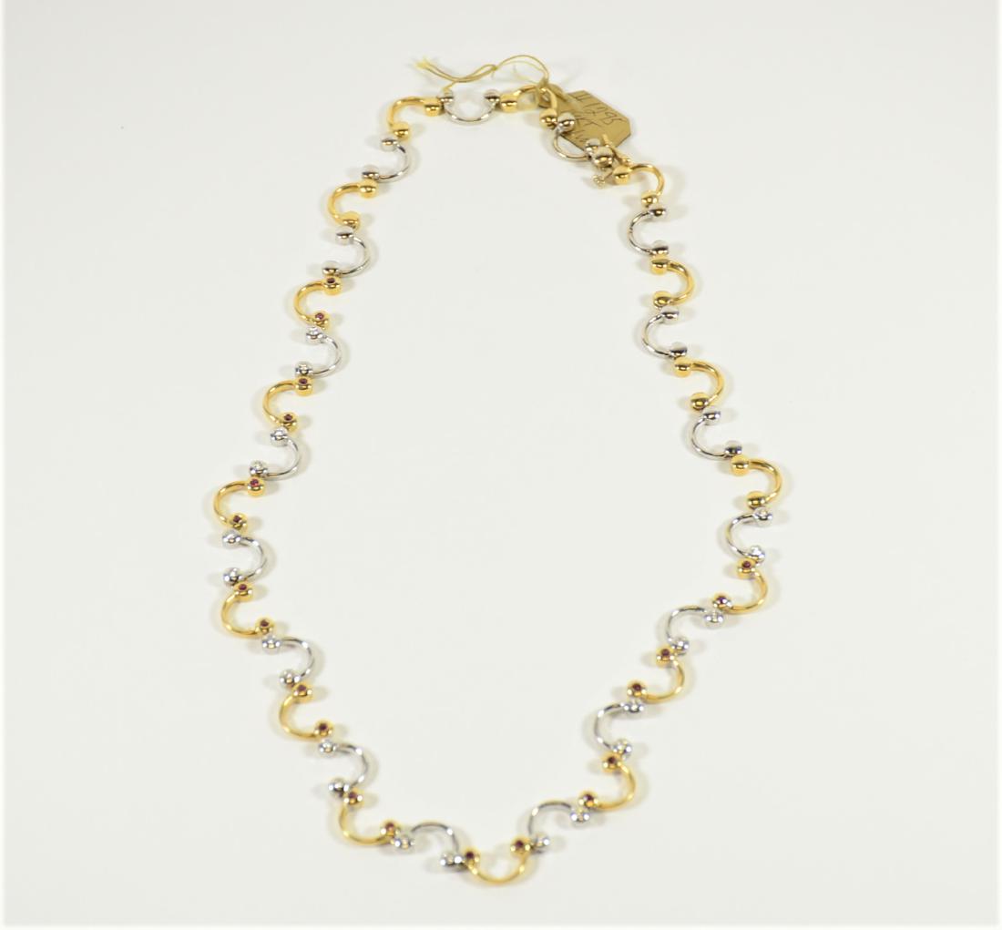 18K Yellow & White Gold U Link Necklace (1 of 5)
