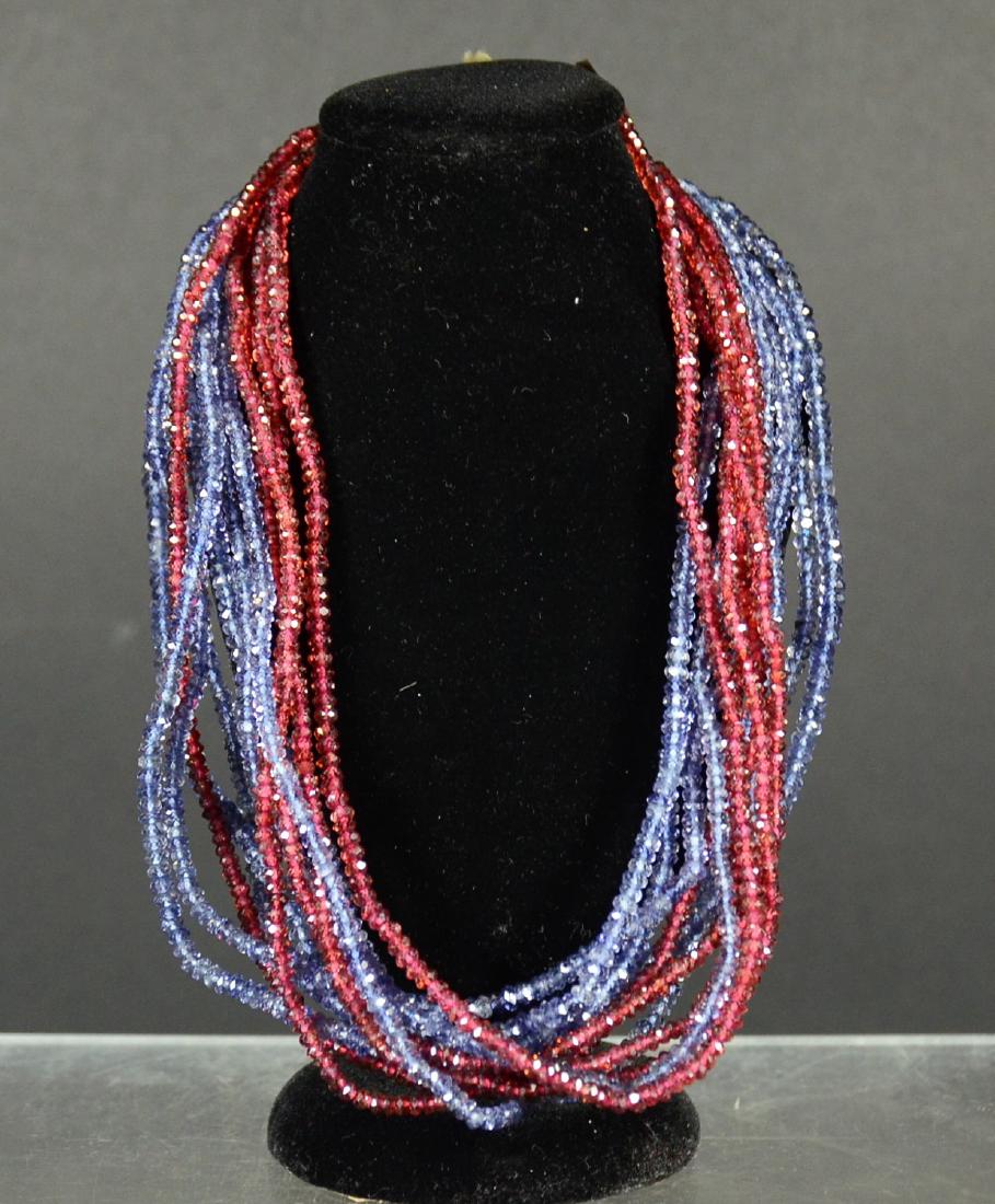 Faceted Iolite & Garnet Beaded Necklace (1 of 6)