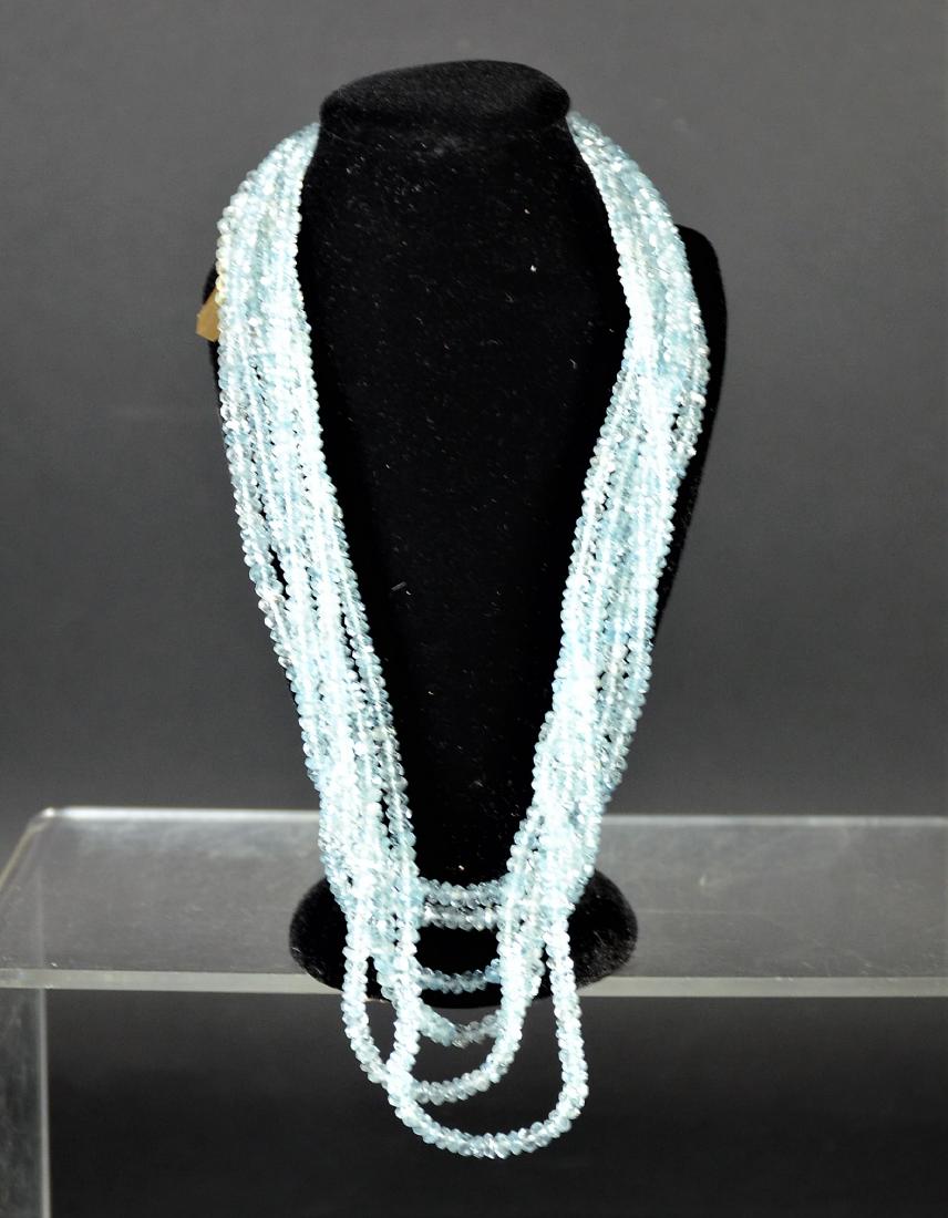 Six Strand Aquamarine Beaded Necklace (1 of 3)