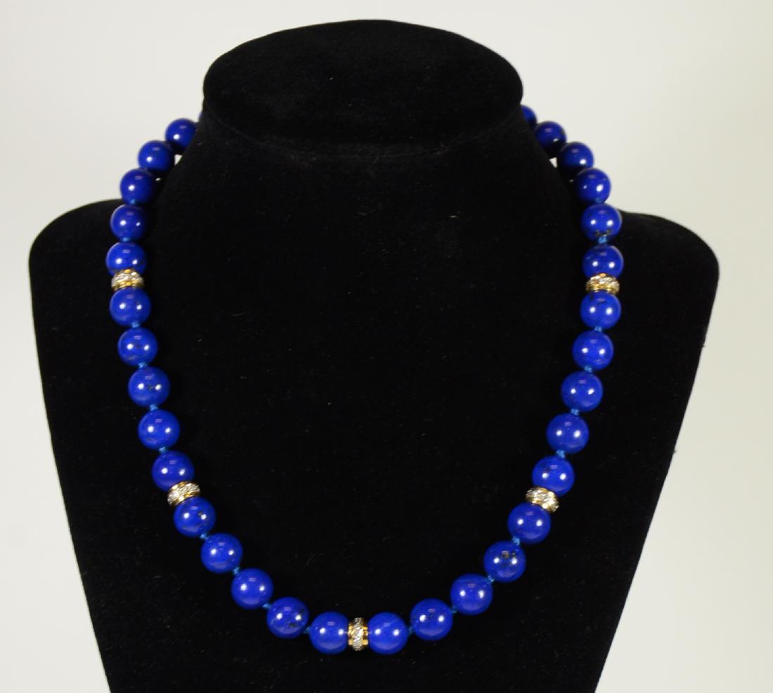 Lapis Lazuli 10MM Beaded Necklace (1 of 4)