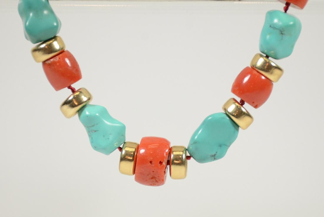 Coral & Turquoise Beaded Necklace (1 of 3)
