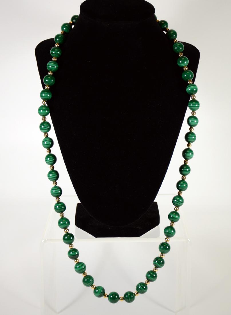 14K Yellow Gold Malachite Beaded (1 of 5)