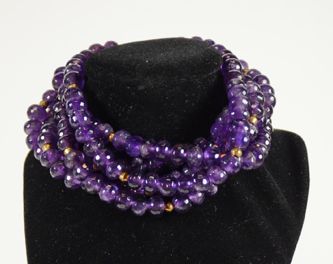 Five Strand Amethyst Beaded Bracelet (1 of 4)