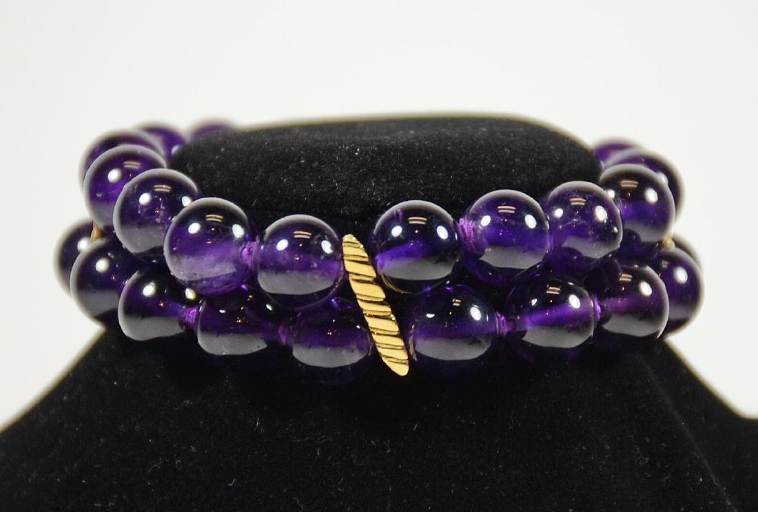Double Strand Amethyst Beaded Bracelet (1 of 4)