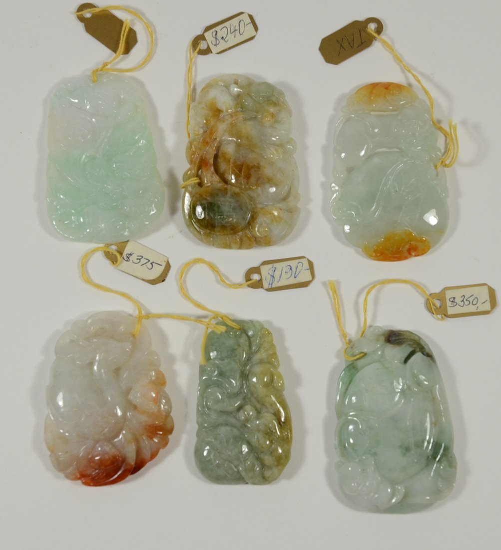 Six Carved & Polished Jade Pendants (1 of 4)