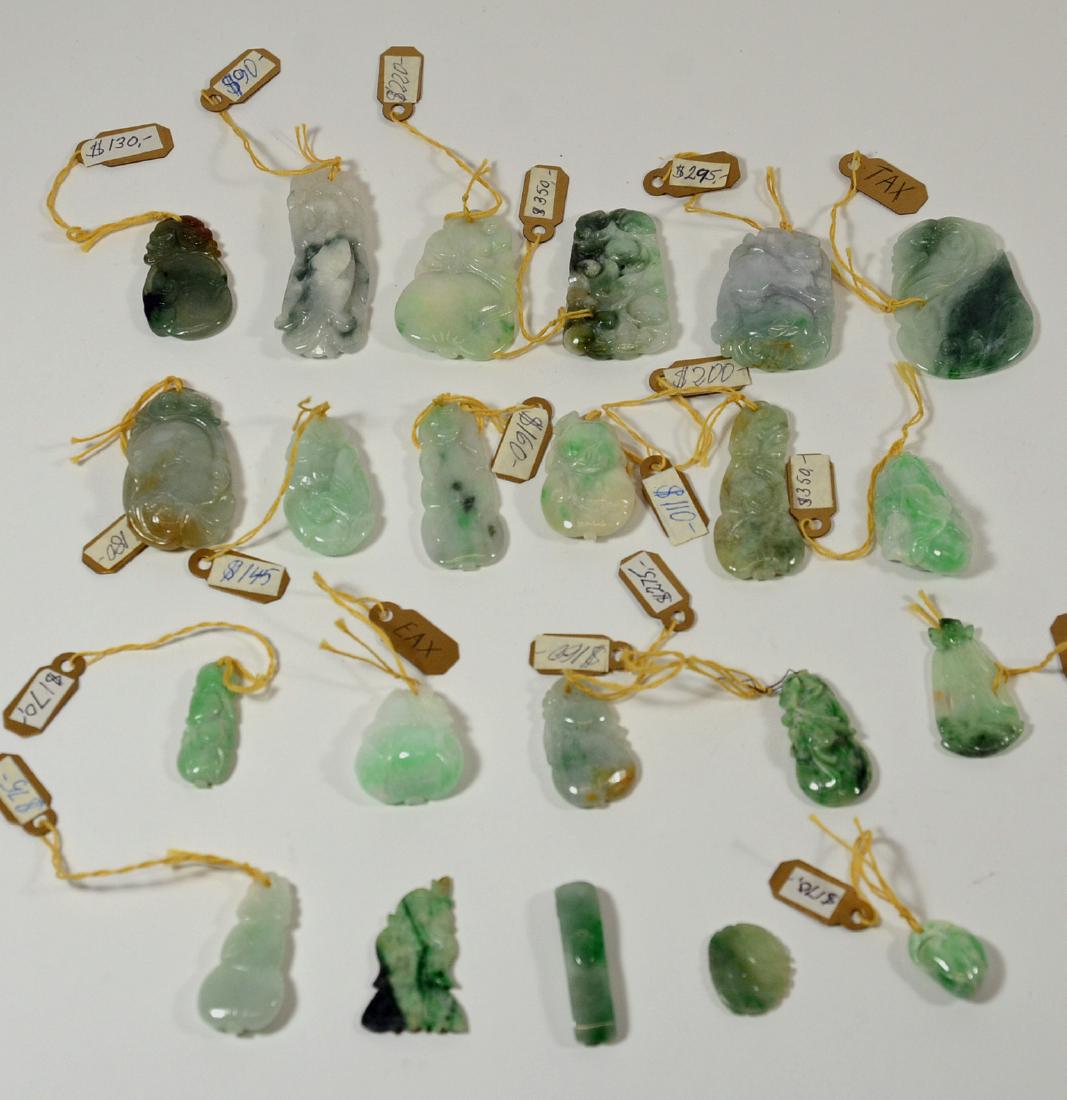 Twenty Four Carved & Polished Jade Pendants (1 of 8)