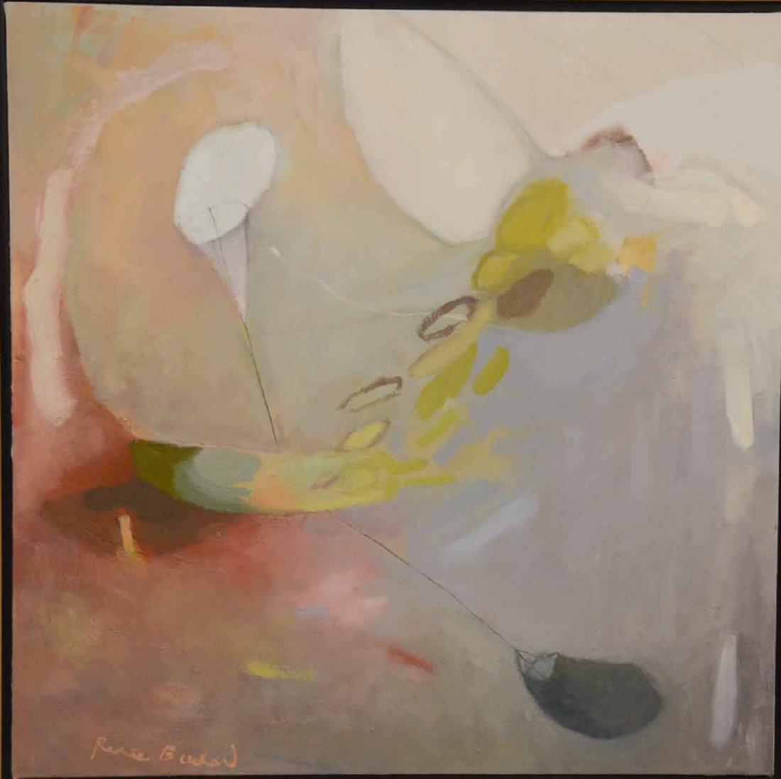 Mixed Media on Canvas, Renee Bouchard: (American, B. 1954), "My Organs are Ready," signed l.l. 30"h x 29"w sight