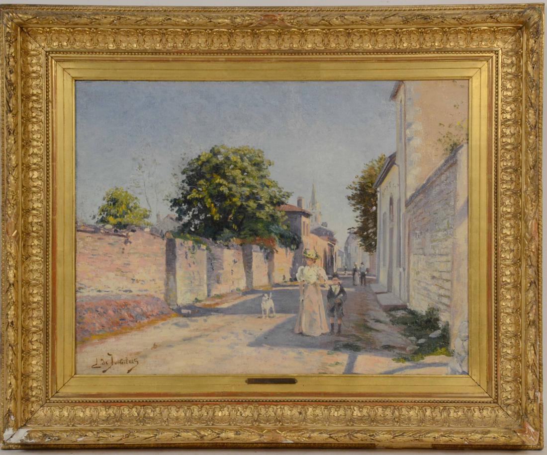 Oil on Canvas, Figural Street Scene (1 of 8)