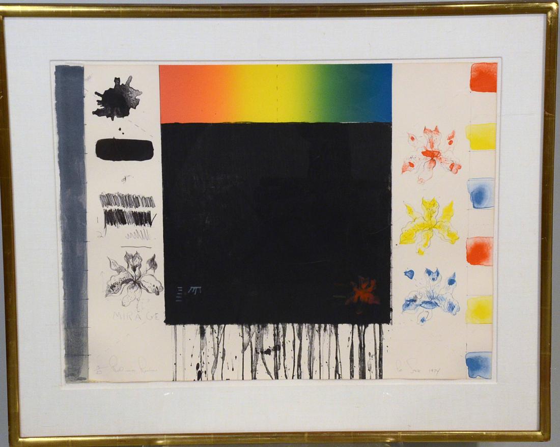 Lithograph, Pat Steir, "Roll(?) on a Rainbow," (1 of 8)