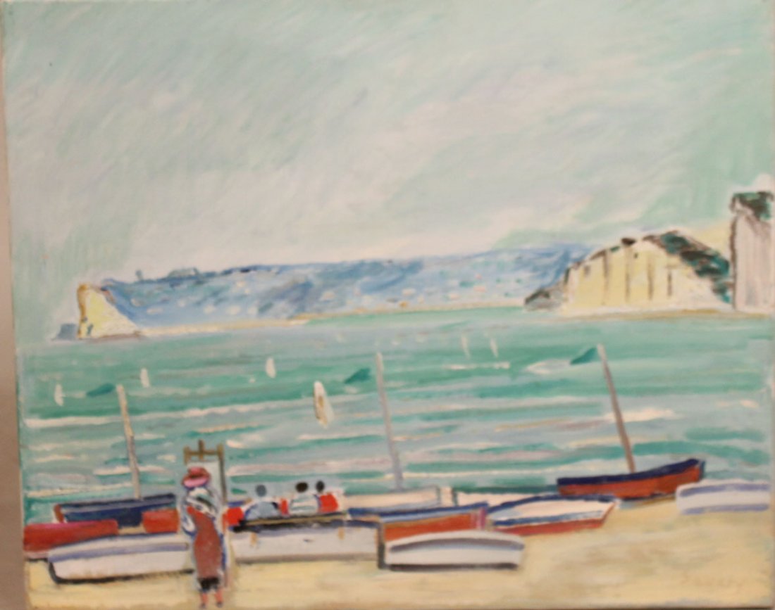 Oil on Canvas, Paris Riverscape, Robert Savary (1 of 5)