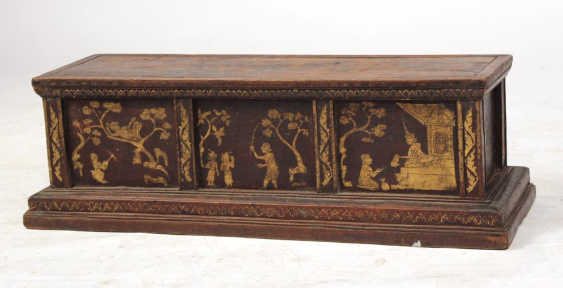 Stencil Decorated Walnut Box (1 of 7)